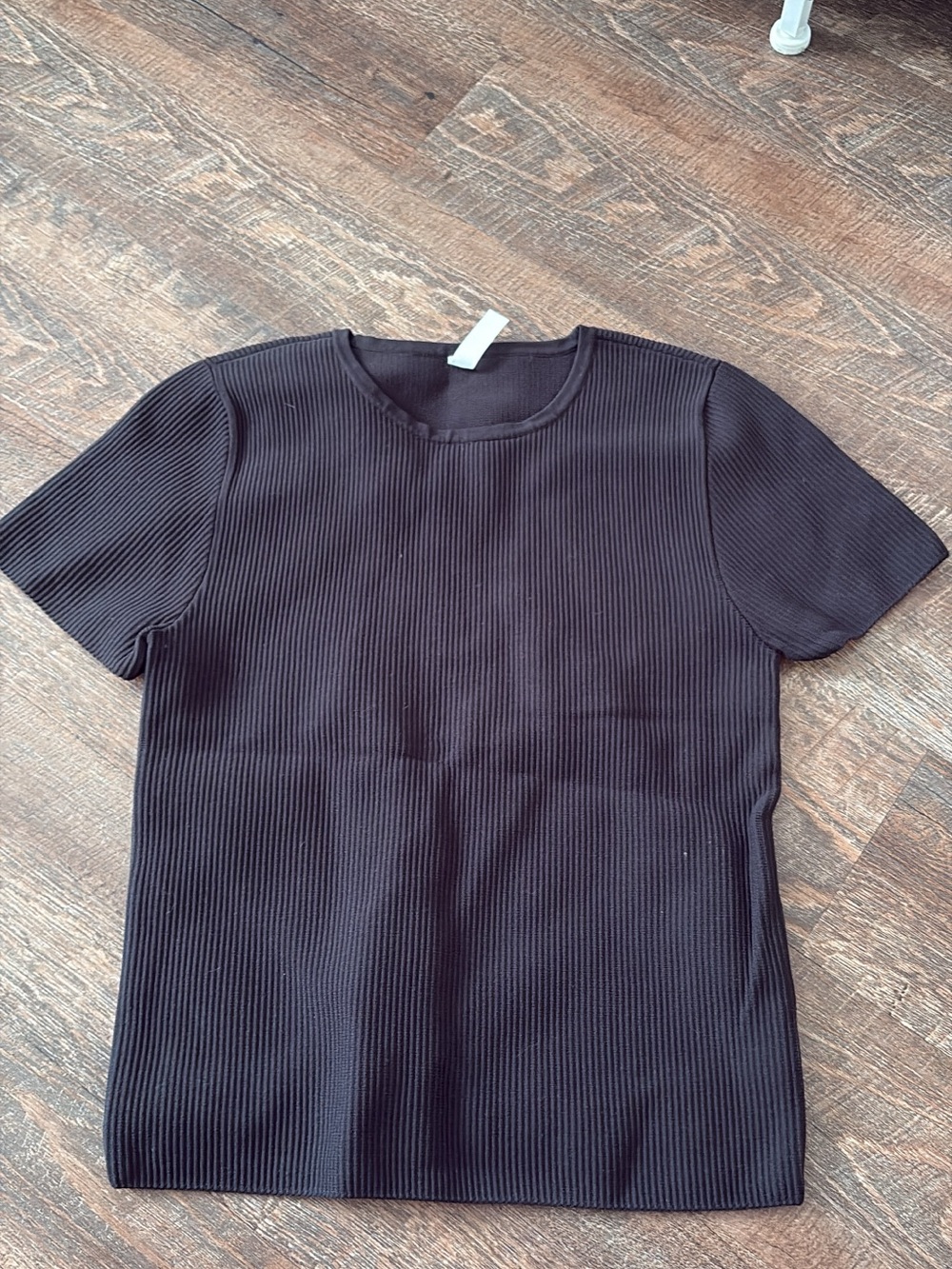 NWOT Black Ribbed Short Sleeve Tee